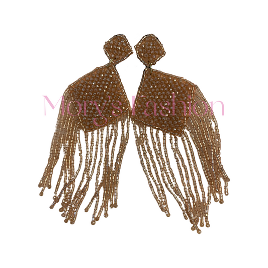 Champagne Fringe Bead Earrings